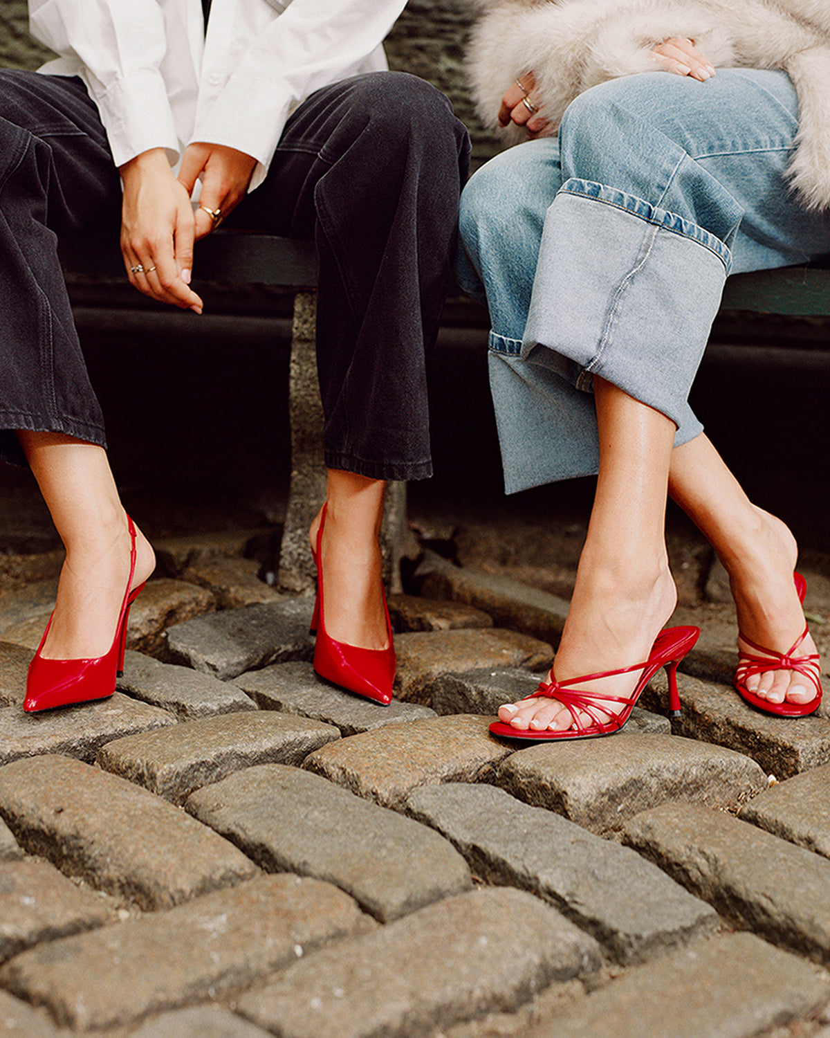 REYES Red Slingback Stiletto Pointed-Toe Pump Women's Heel