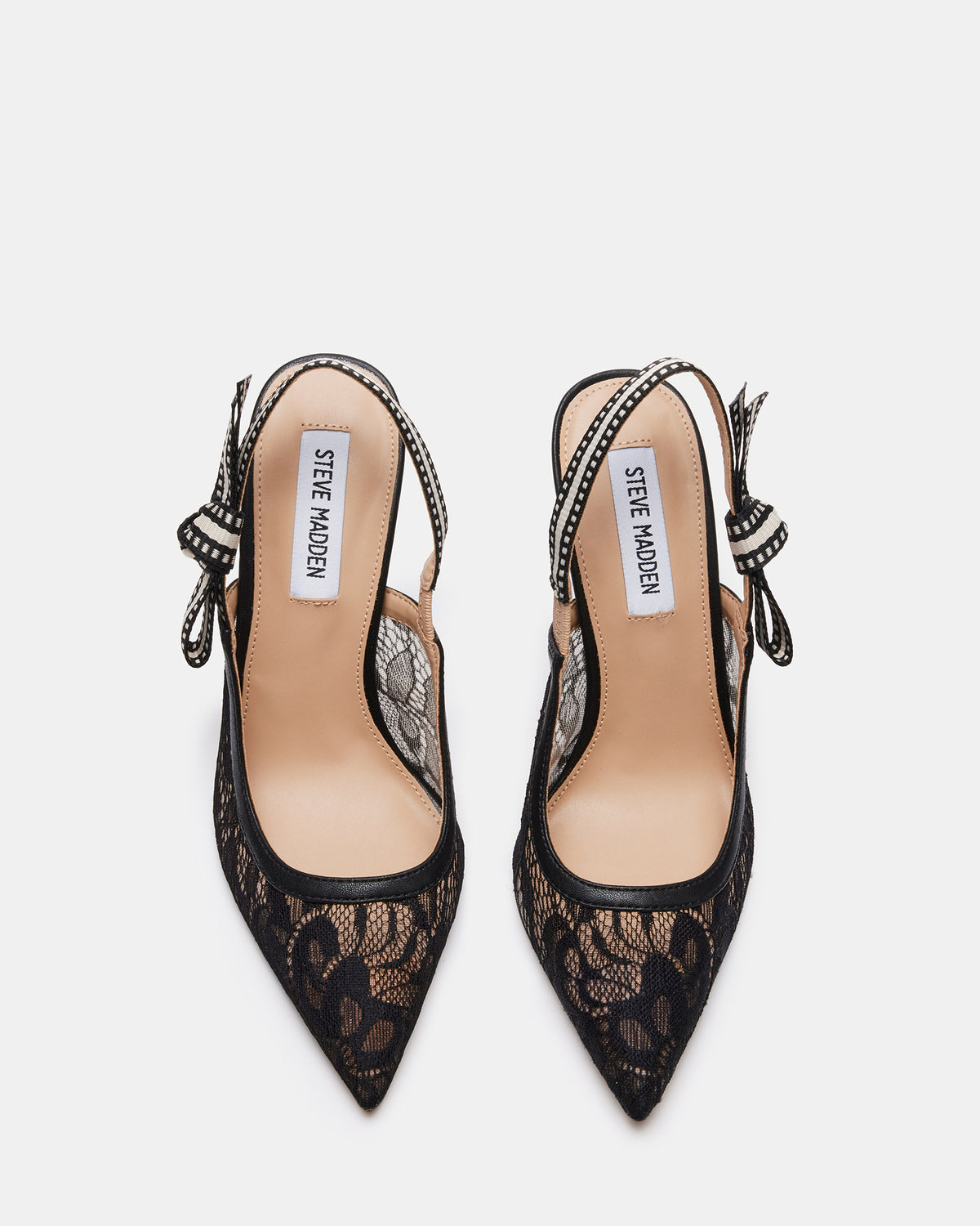 BRI Black Lace Slingback Pump Women's Heel