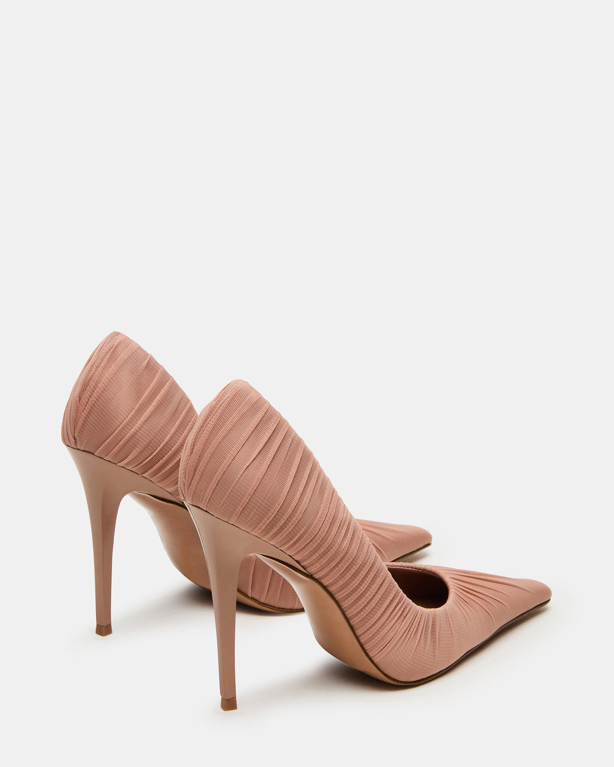 ELEGANT Mocha Ruched Pointed-Toe Stiletto Pump Women's Heel