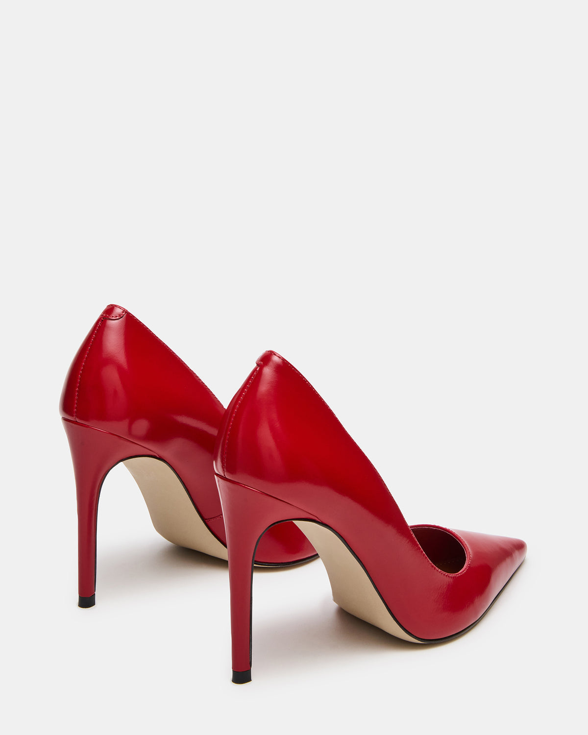 NOIR Red Leather Pointed-Toe Stiletto Pump Women's Heels