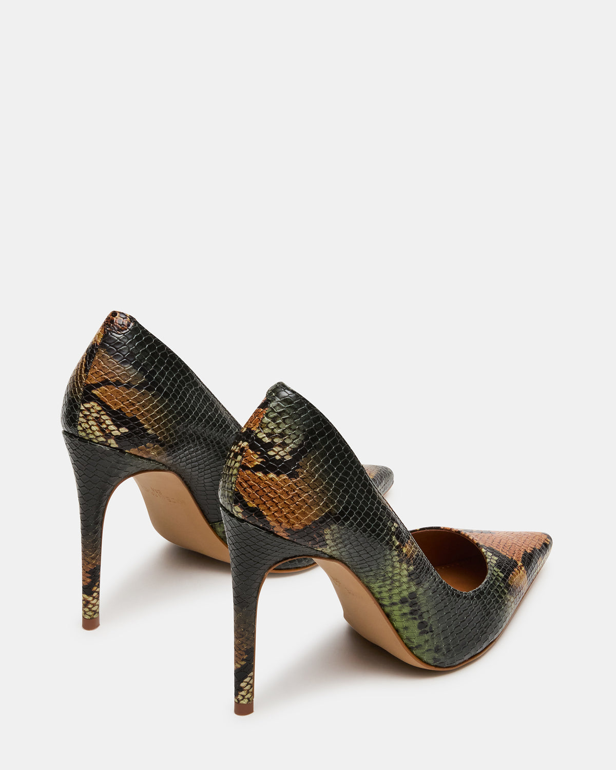 NOIR Green Snake Pointed-Toe Stiletto Pump Women's Heels