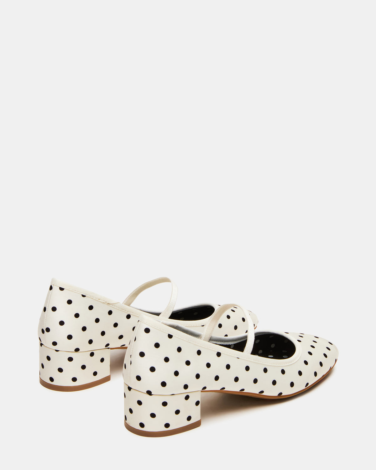 MURAL Polka Dot Mary Jane Block Heel Square-Toe Women's Heel