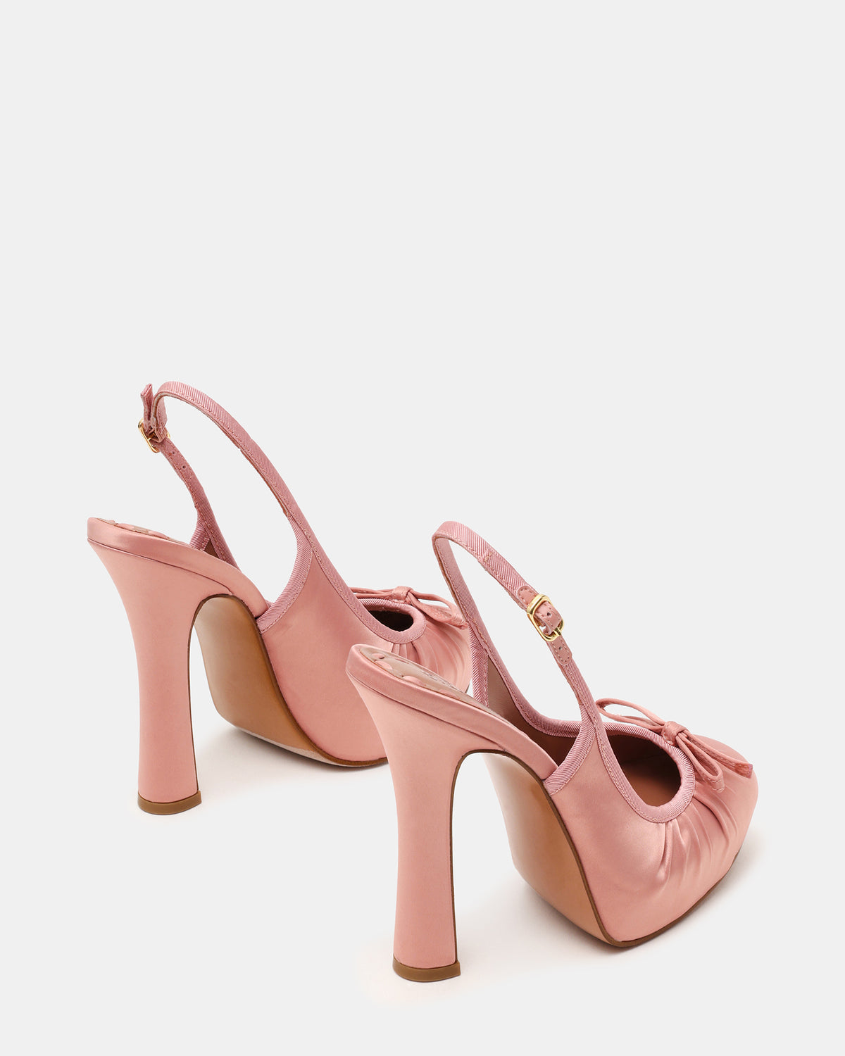 SOFIE Blush Satin Bow Slingback Platform Women's Heel