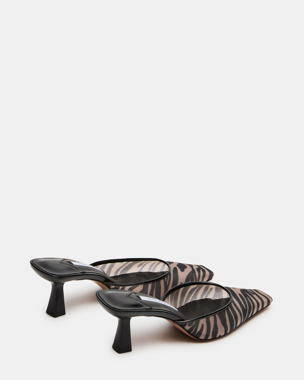 ALYSE Zebra Mesh Square-Toe Mule Women's Kitten Heel