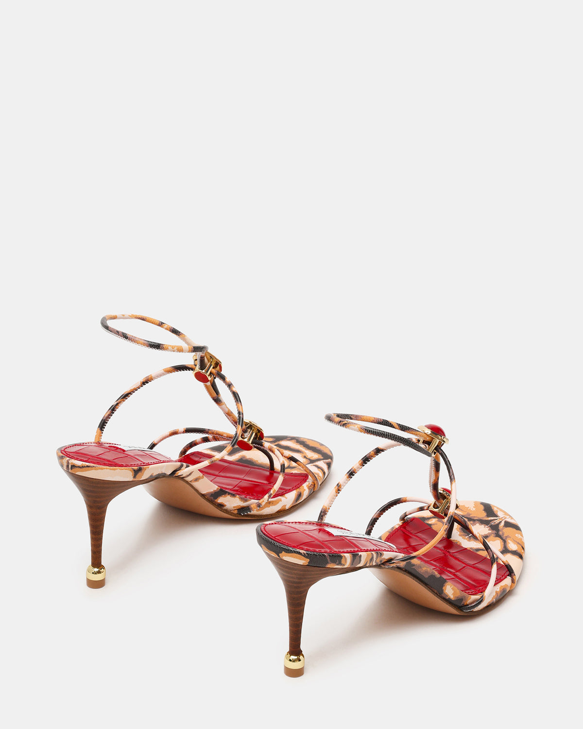 RAMOS-STONE RED/BROWN PRINT Strappy Stiletto Women's Heel