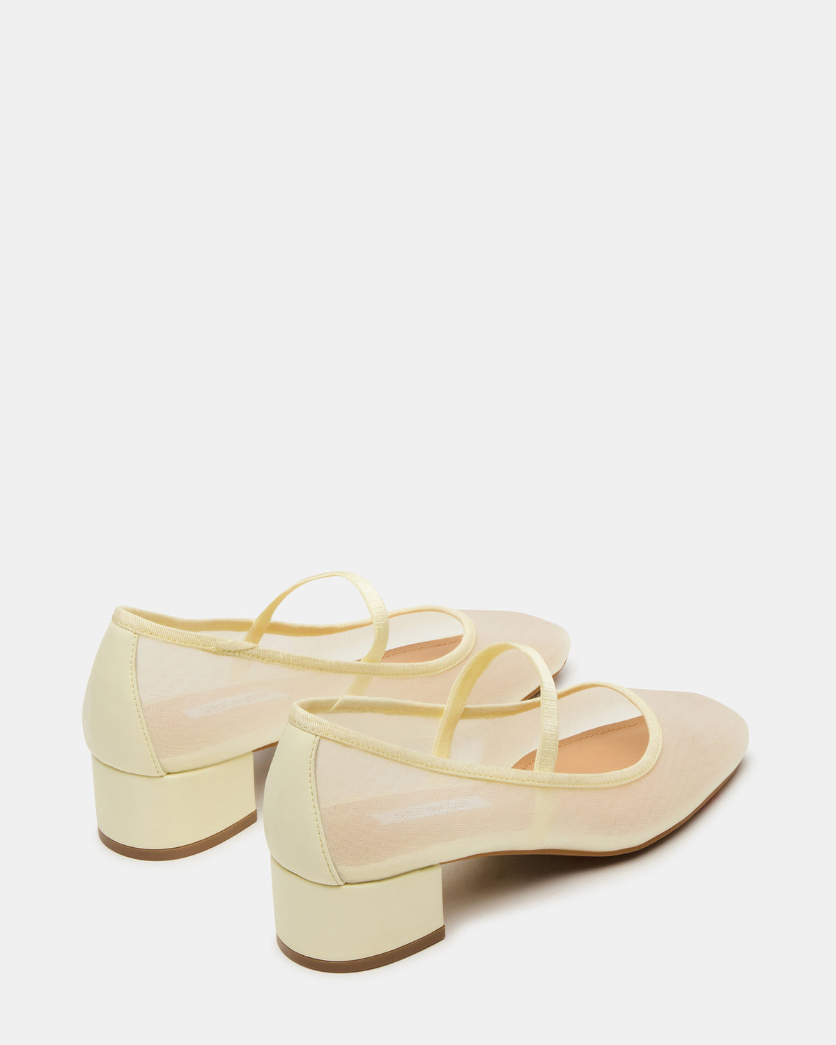 MURAL Butter Yellow Mary Jane Block Heel Square-Toe Women's Heel