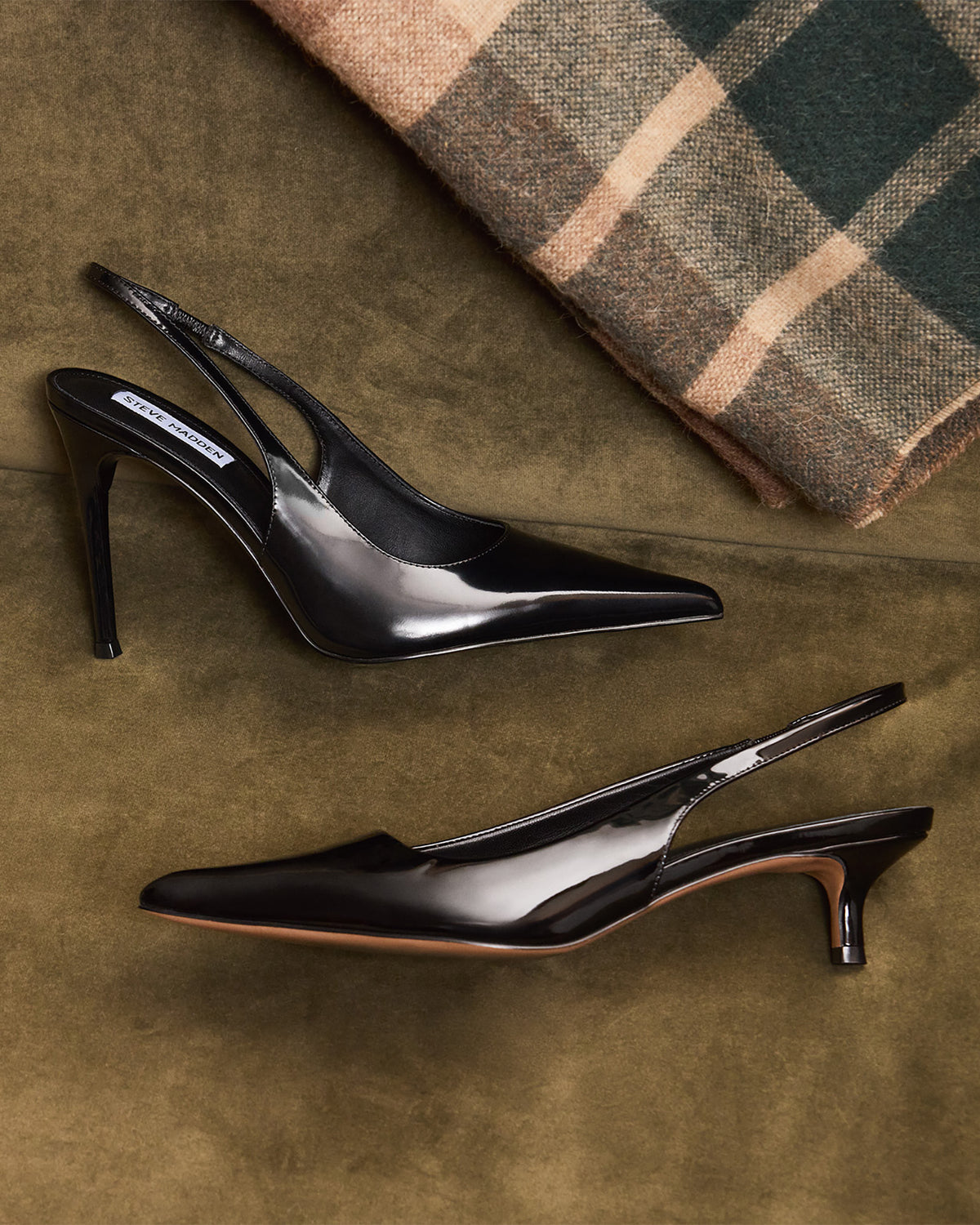 REYES Black Box Slingback Stiletto Pointed-Toe Pump Women's Heel