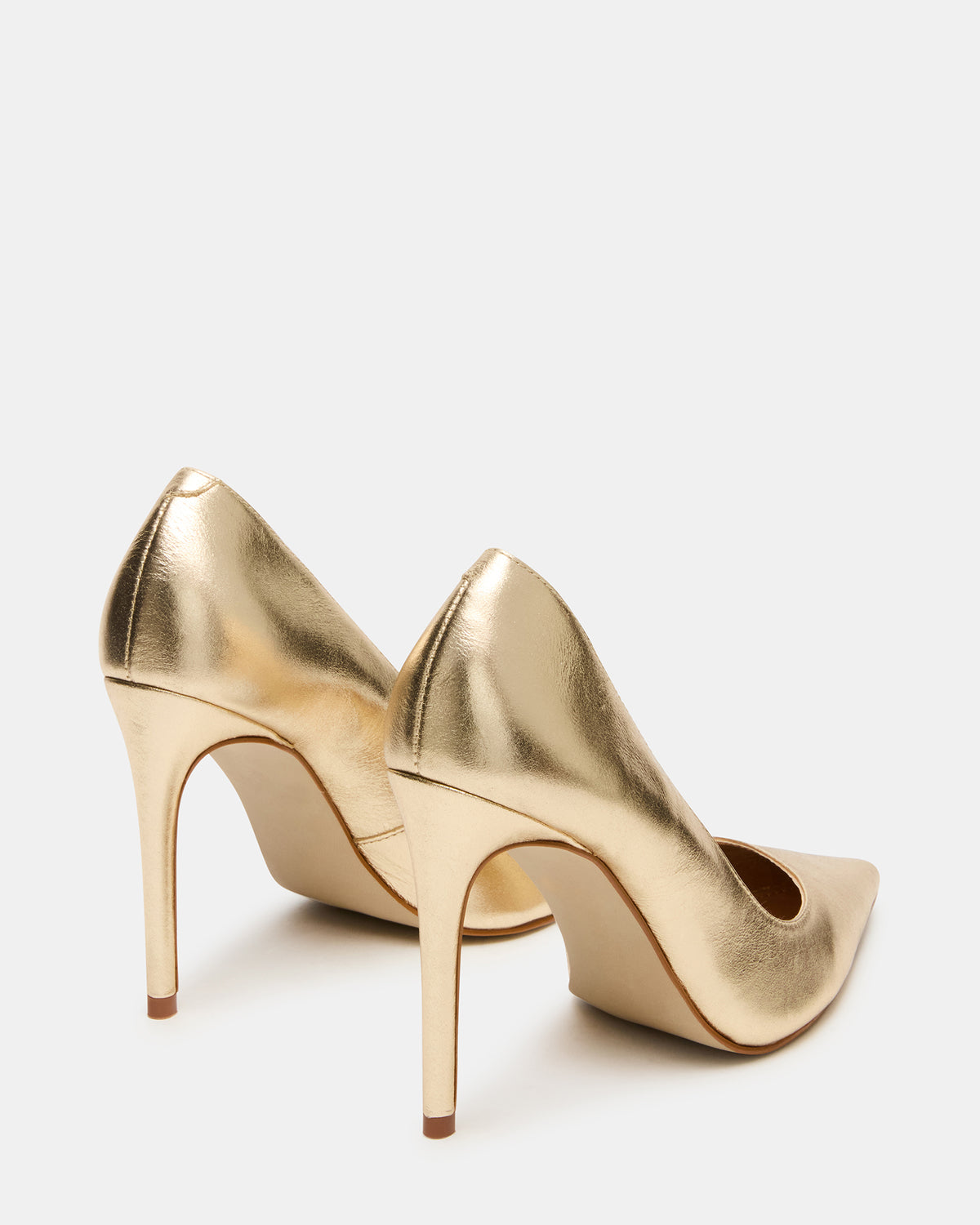 NOIR Gold Leather Pointed-Toe Stiletto Pump Women's Heels