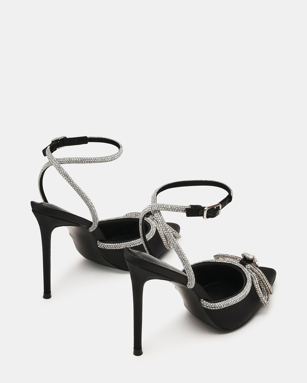 VIABLE Black Women's Rhinestone-Embellished Stilettos