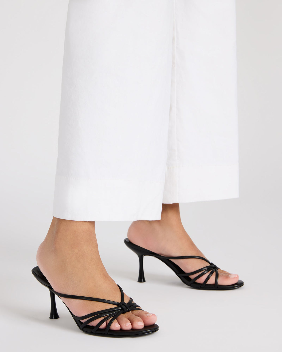 EDNA Pearl White Strappy Mule Women's Heel