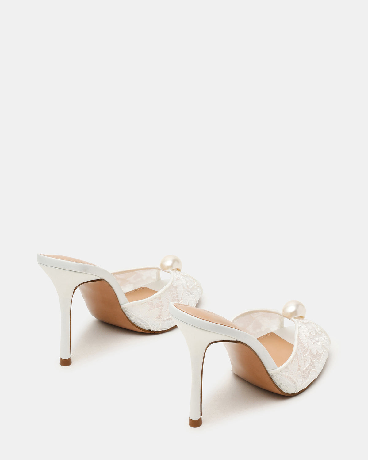 PRIYA Pearl White Lace Mule Women's Heel