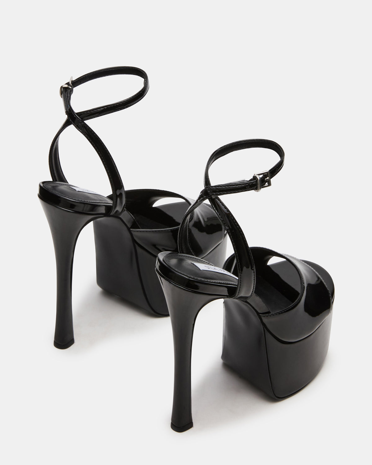 OLYSSIA Black Platform Stiletto Ankle Strap Women's Heel