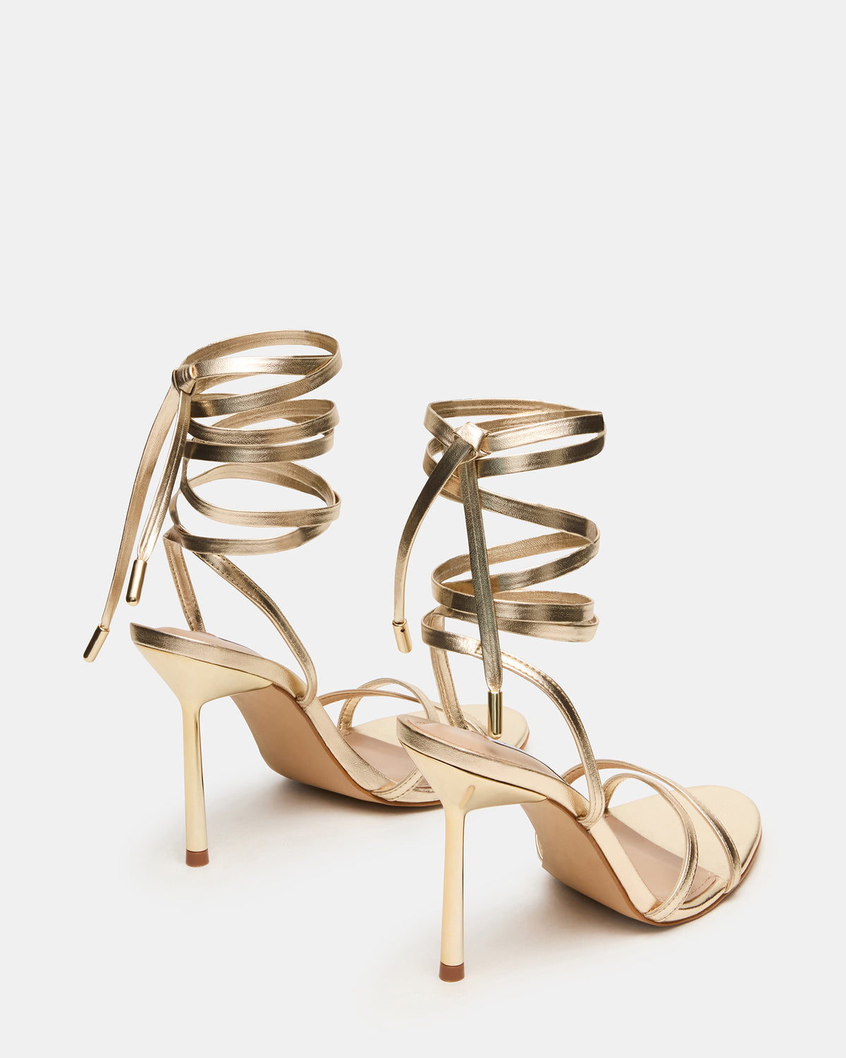 NERI Champagne Strappy Stiletto Round-Toe Women's Heel