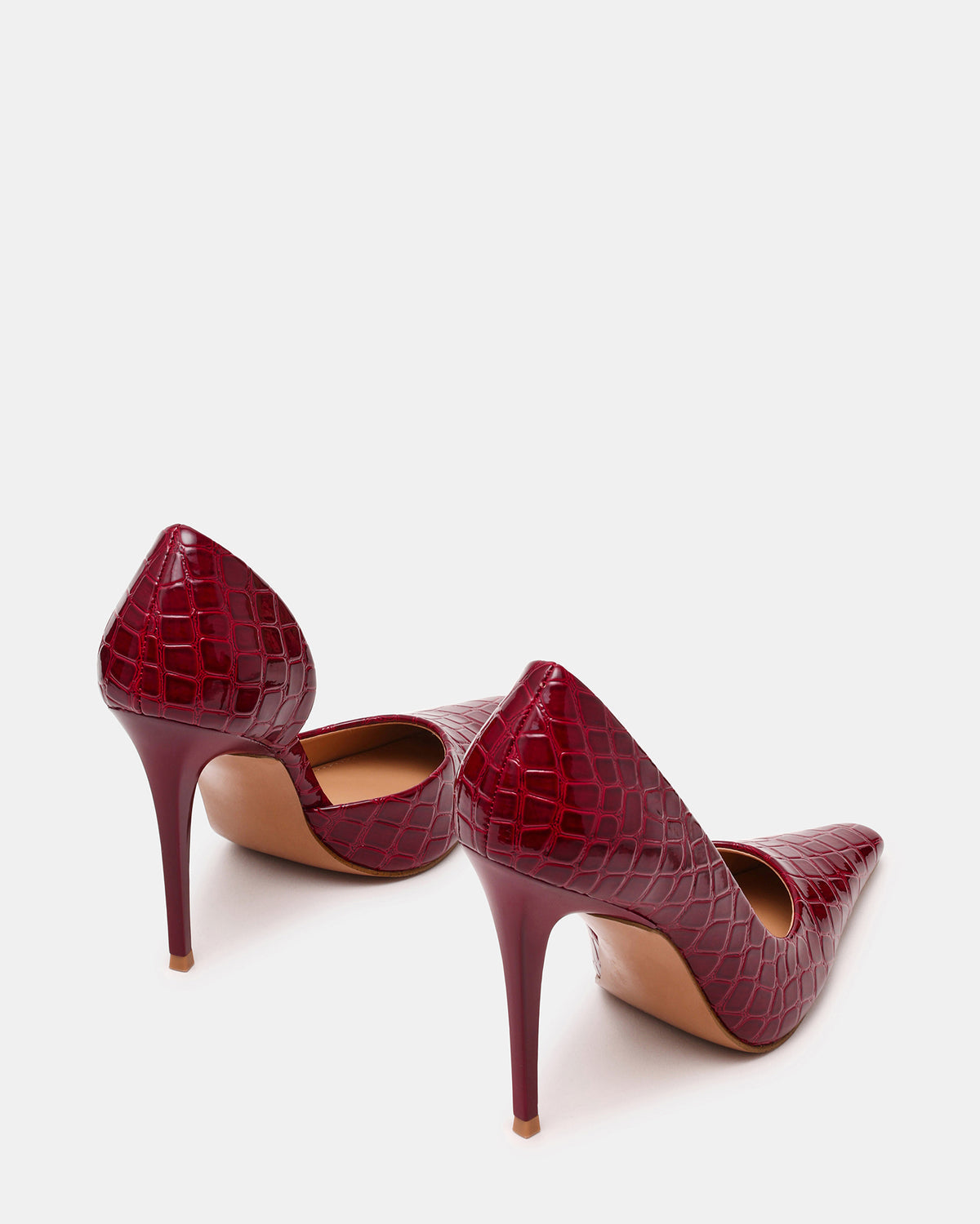 ELEGANT Red Crocodile Pointed-Toe Stiletto Pump Women's Heel