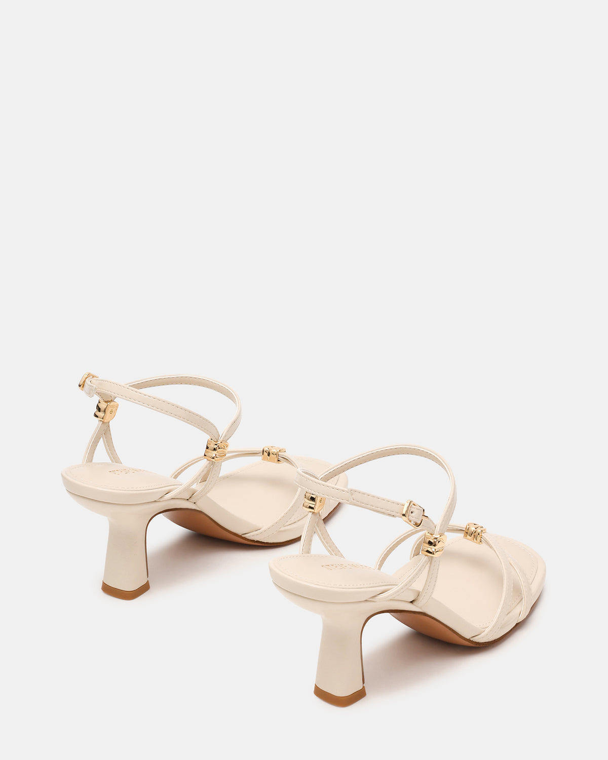 POSY Bone Gold-Detail Strappy Square-Toe Women's Heel