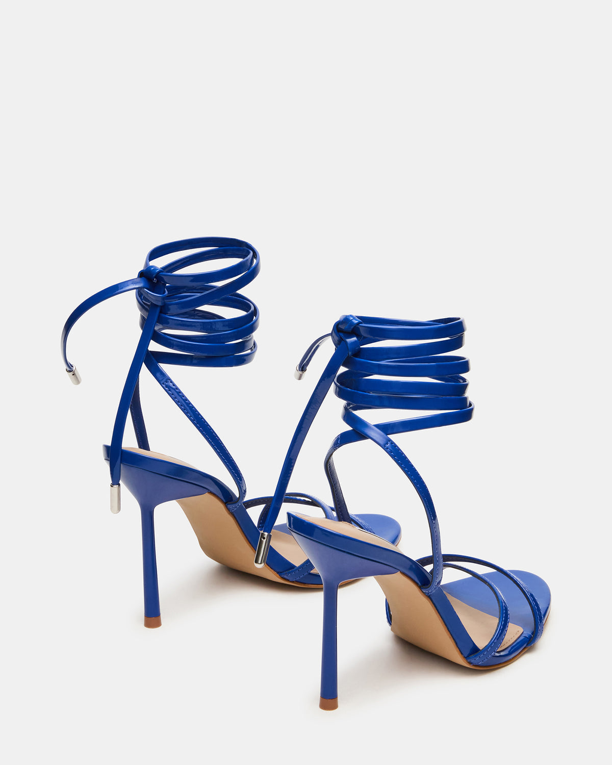 NERI Cobalt Patent Strappy Stiletto Round-Toe Women's Heel