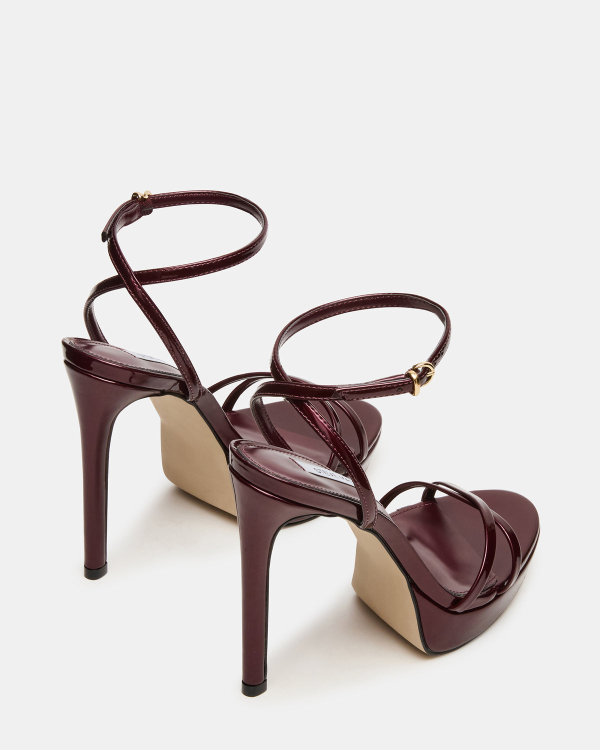 JUNI Cherry Pearl Criss Cross Stiletto Ankle Strap Women's Heel