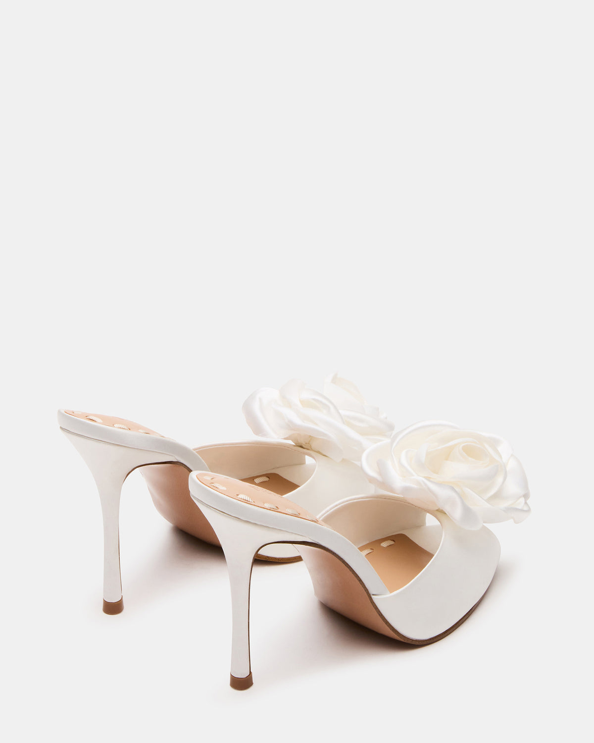 PRIYA Flower Ivory Satin Mule Women's Heel
