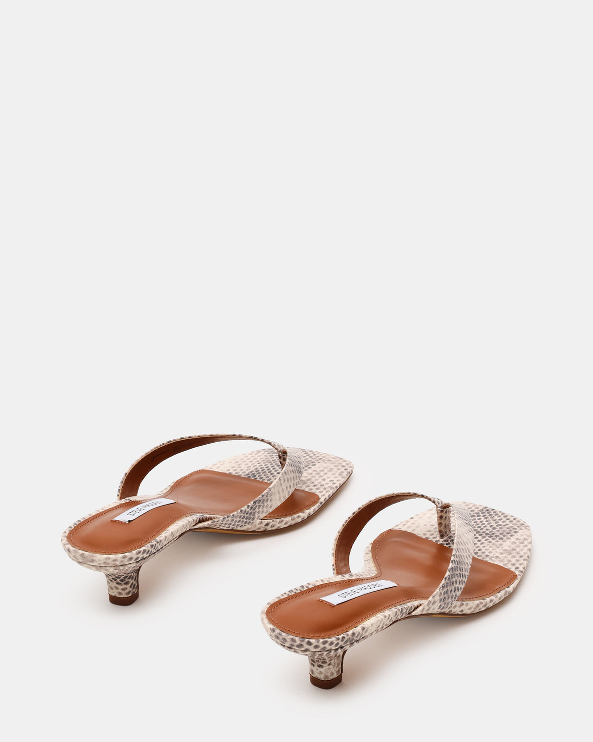 TRACIE Natural Snake Thong Strap Women's Kitten Heel