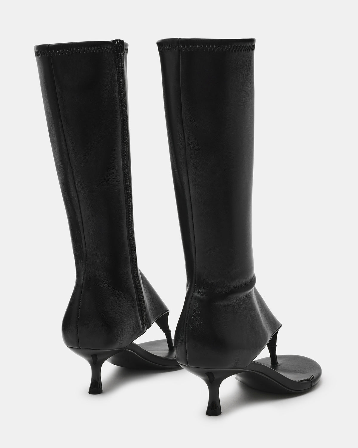 RELENTLESS Black Thong Open-Toe Boot Shaft Women's Heel