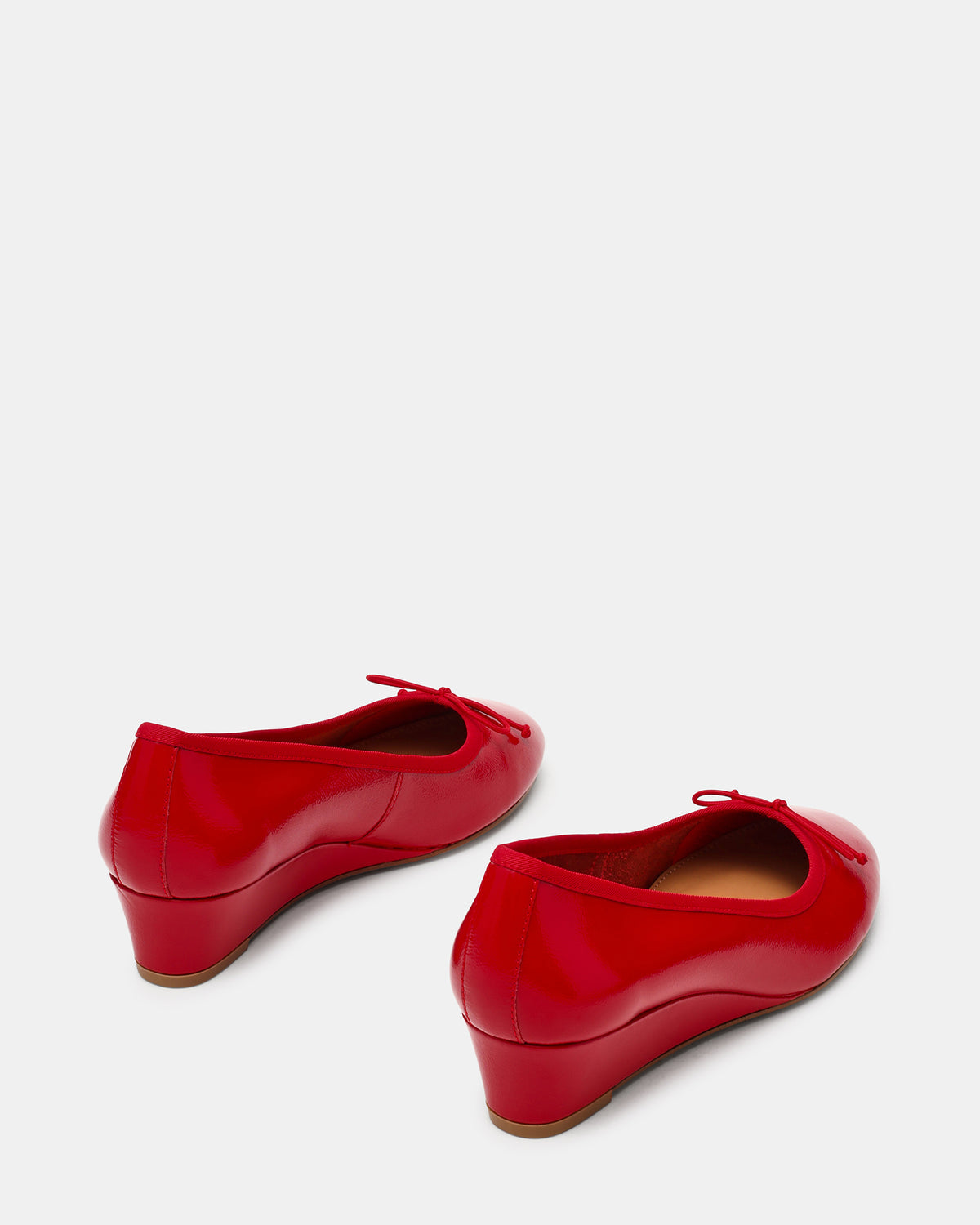 KLUTZY Red Patent Ballet Wedge Bow Round-Toe Women's Heel