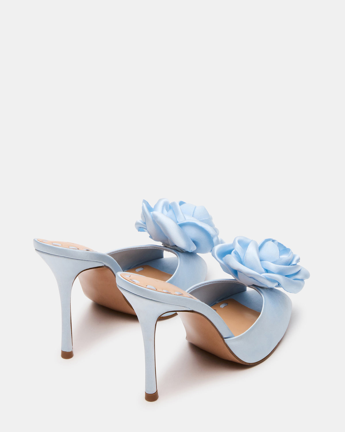 PRIYA Flower Blue Satin Mule Women's Heel