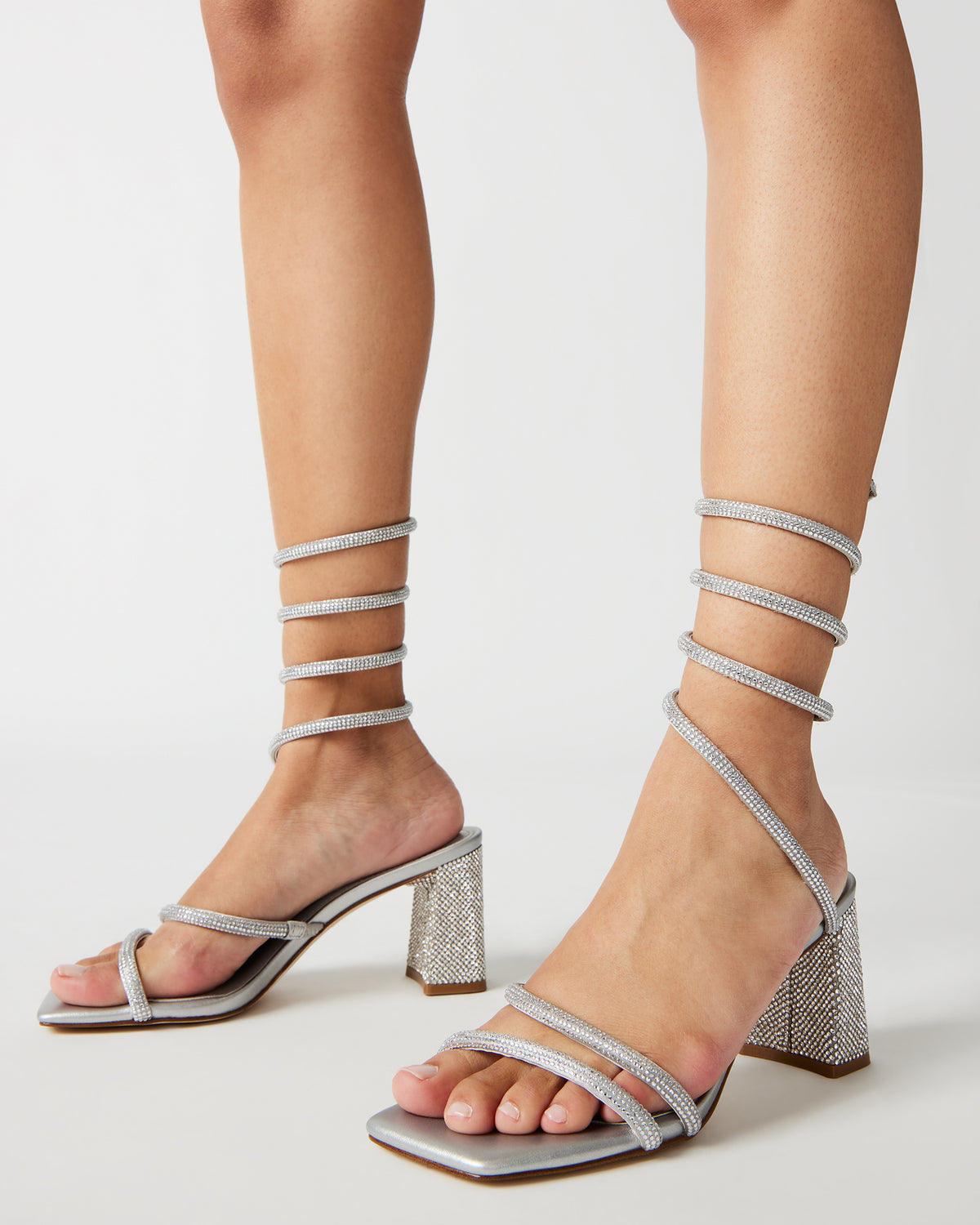LOPEZ Black Women's Square Toe Strappy Heel