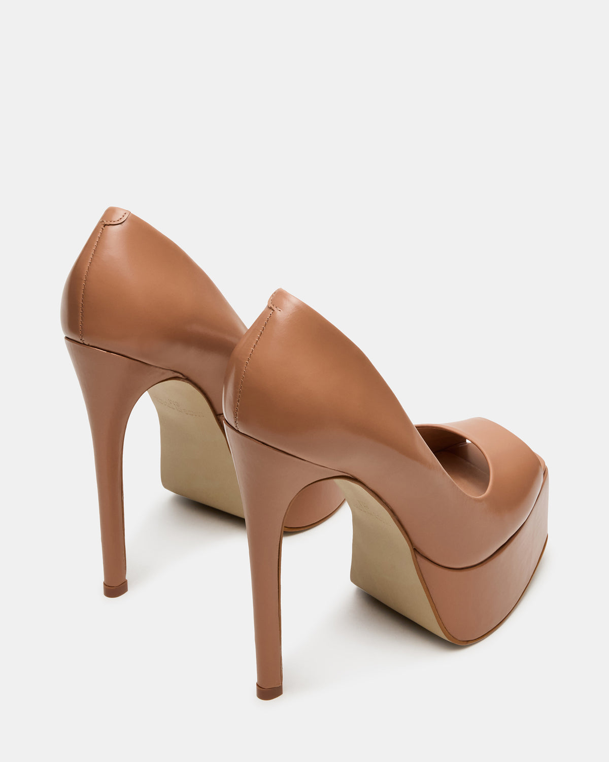 IVES Blush Box Leather Platform Square-Toe Stiletto Women's Heel