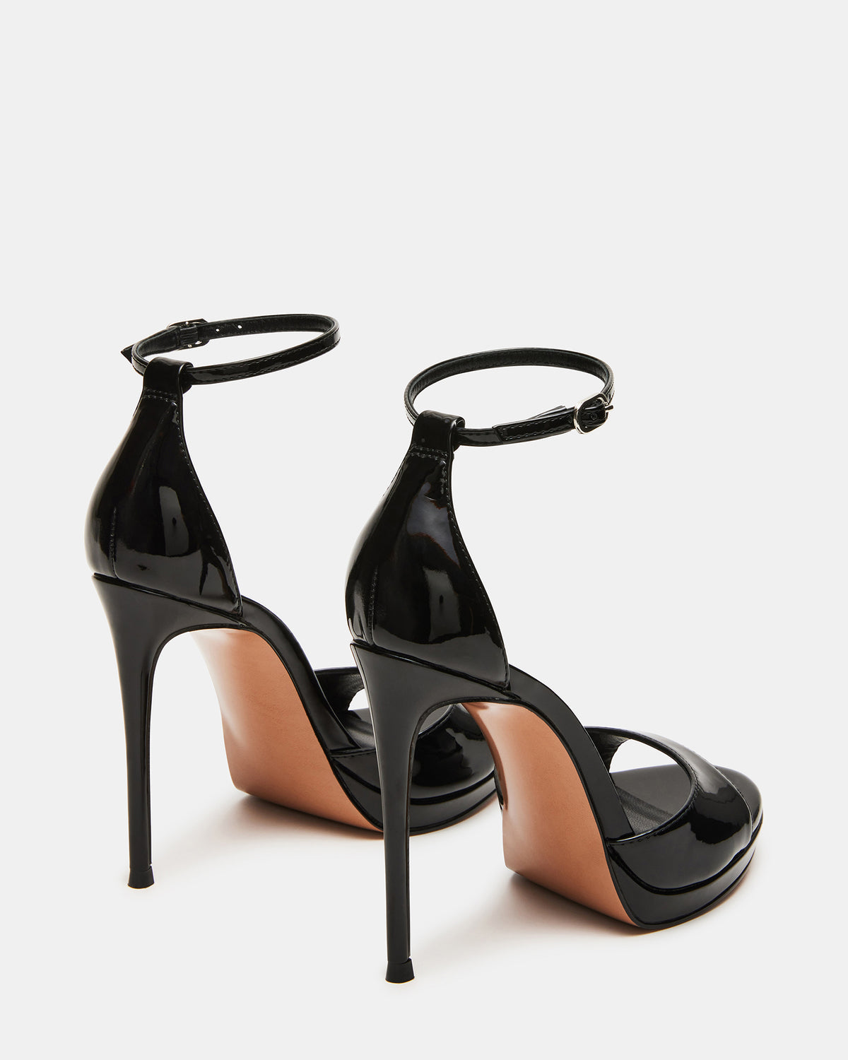 WILEY Black Patent Women's Open Toe Stiletto Heel