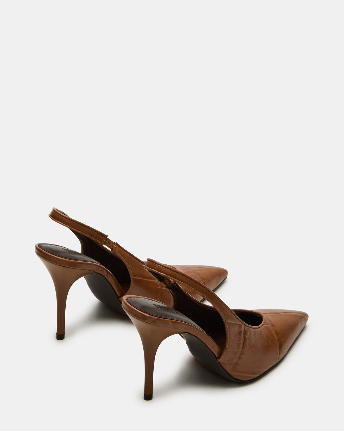 ANDROMEDA Tan Crocodile Slingback Pointed-Toe Stiletto Pump Women's Heel