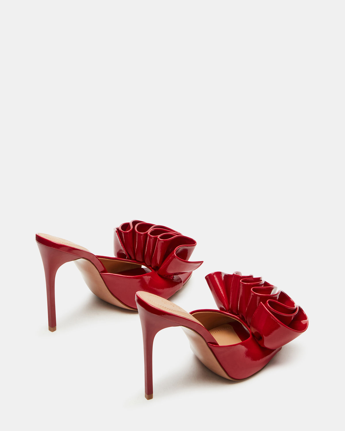 AFFINITY Red Patent Women's Multi Pointed-Toe Stiletto Mule Heel