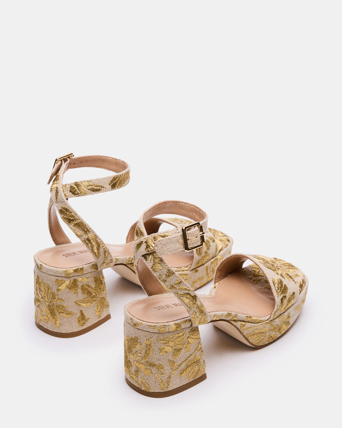 MERCERR Gold Multi Women's Platform Block Heel