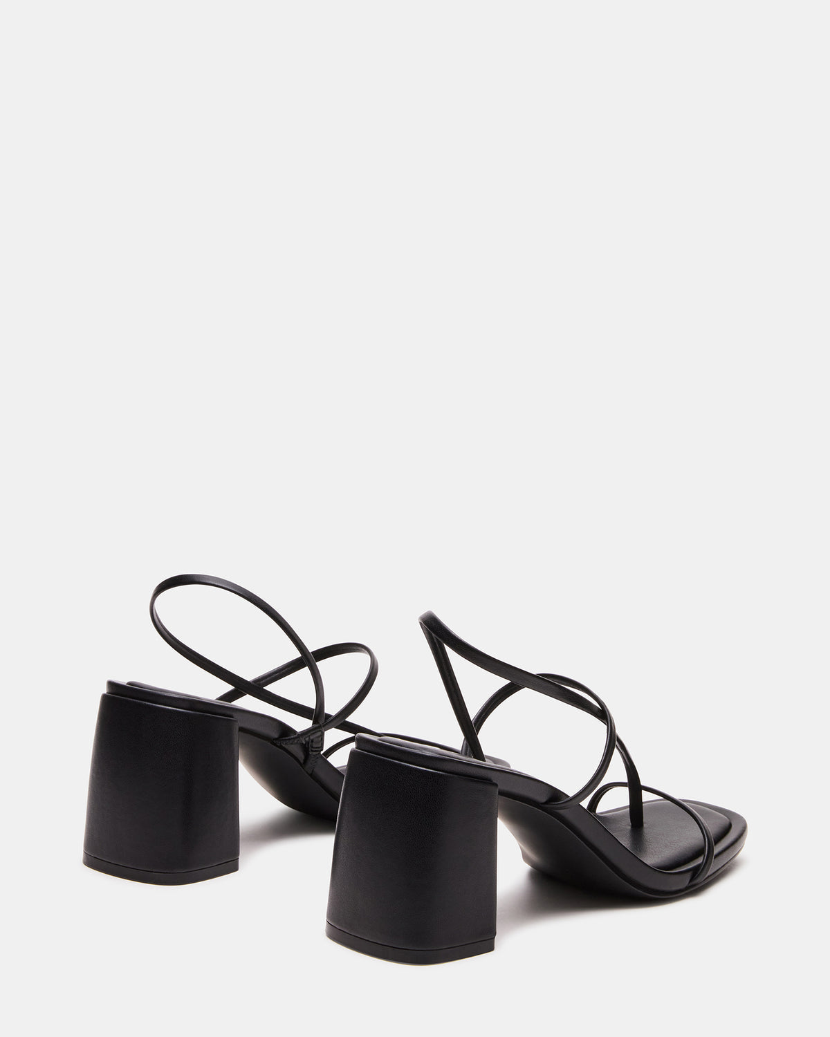 DIORA Black Women's Strappy Square-Toe Heel