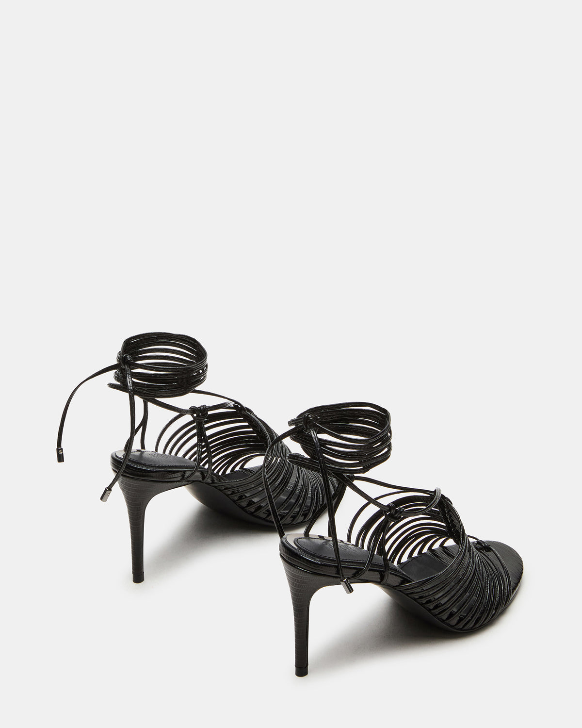 BRISTOWE Black Strappy Stiletto Heel | Women's Heels