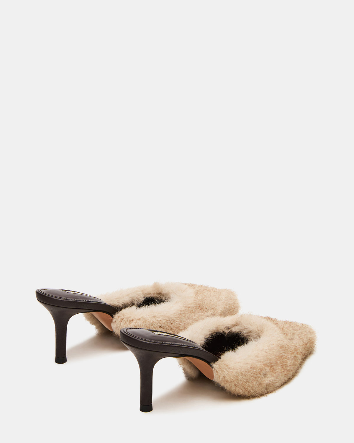 ALEXI Faux Fur Tan Pointed-Toe Mule Women's Heel