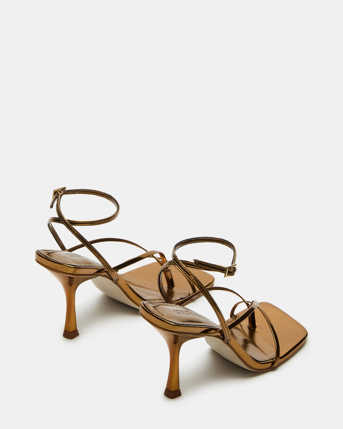 ANNIE Bronze Women's Strappy Square Toe Heel