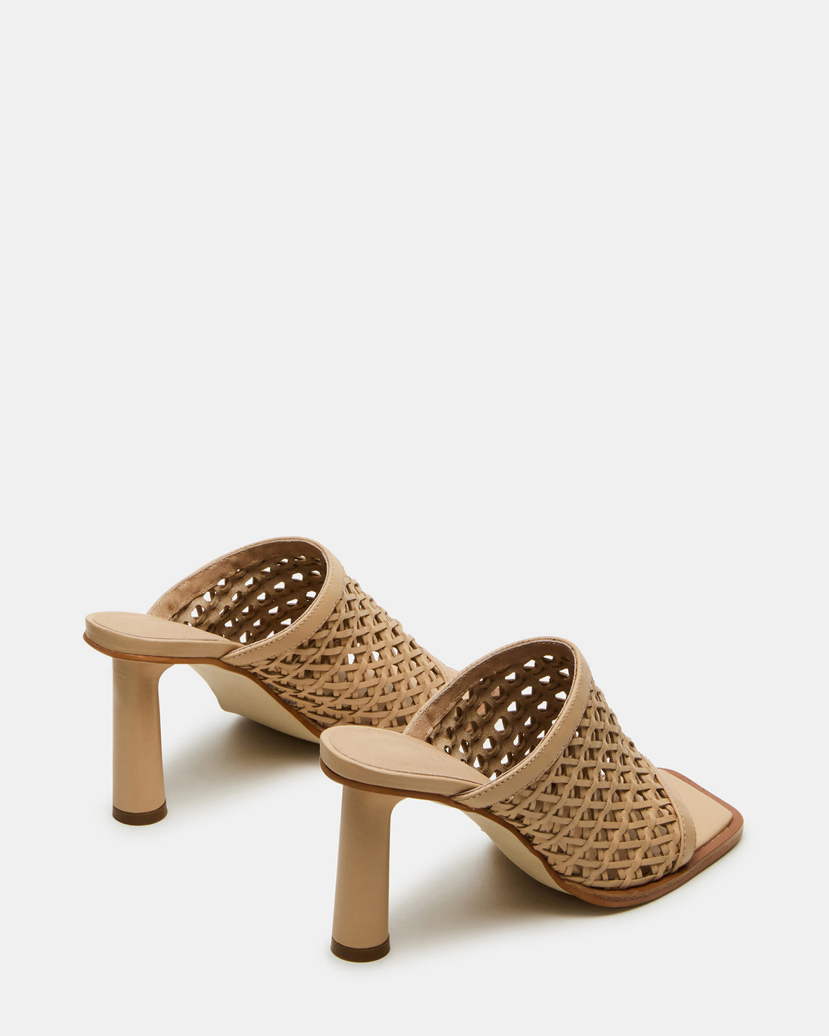 FRESCA Natural Woven Square-Toe Mule Women's Heel