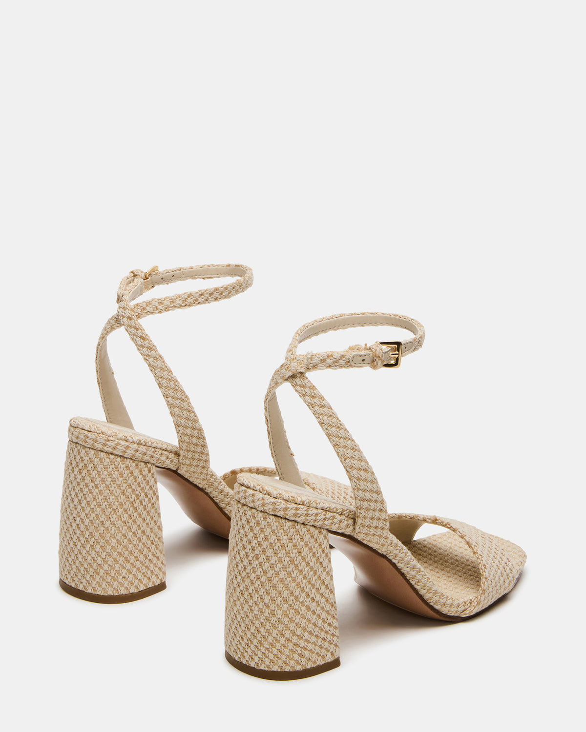 MESSA Raffia Women's Square-Toe Block Heel