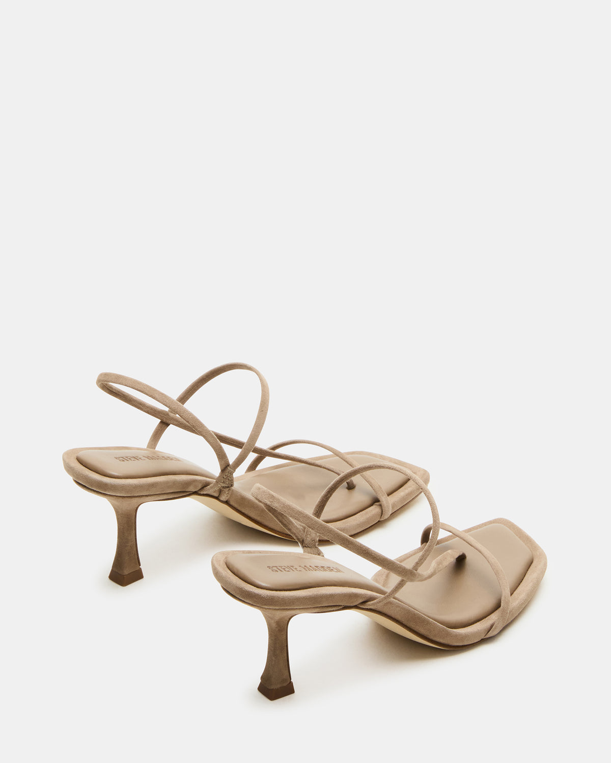 LOCKE Taupe Women's Dainty Strappy Square Toe Heel