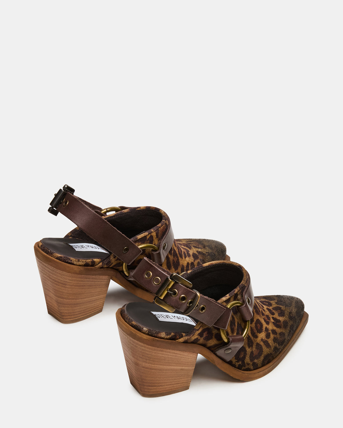 TALIKA Leopard Suede Pointed-Toe Buckle Slingback Women's Heel