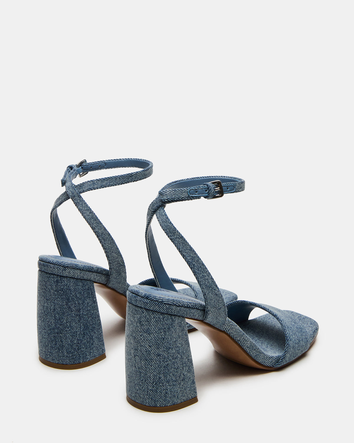 MESSA Denim Fabric Women's Square-Toe Block Heel