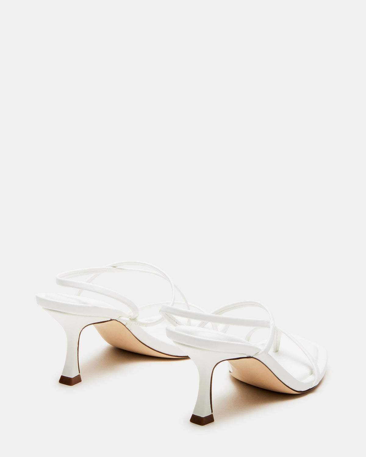LOCKE White Women's Dainty Strappy Square Toe Heel