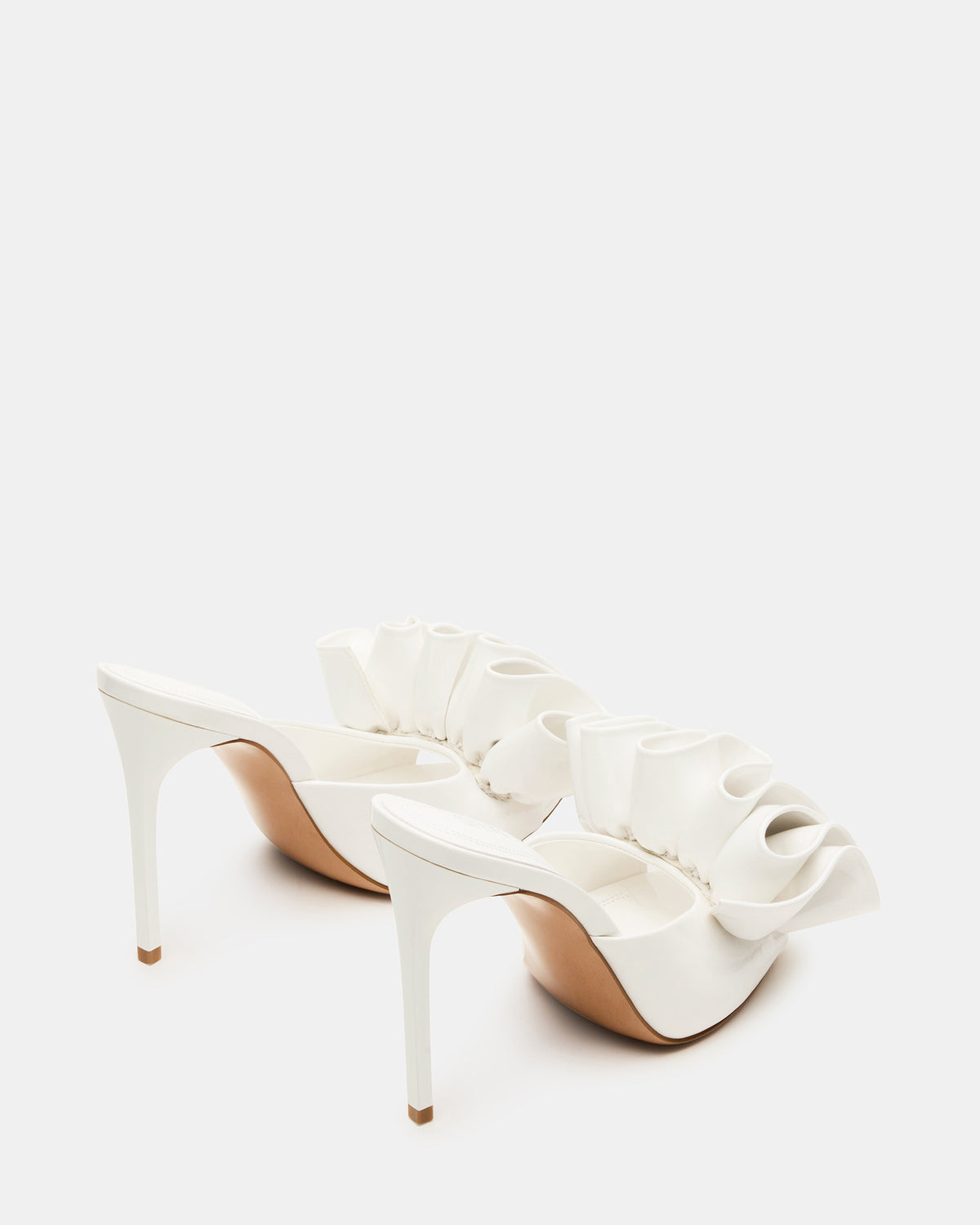 AFFINITY White Patent Pointed-Toe Stiletto Mule Women's Heel
