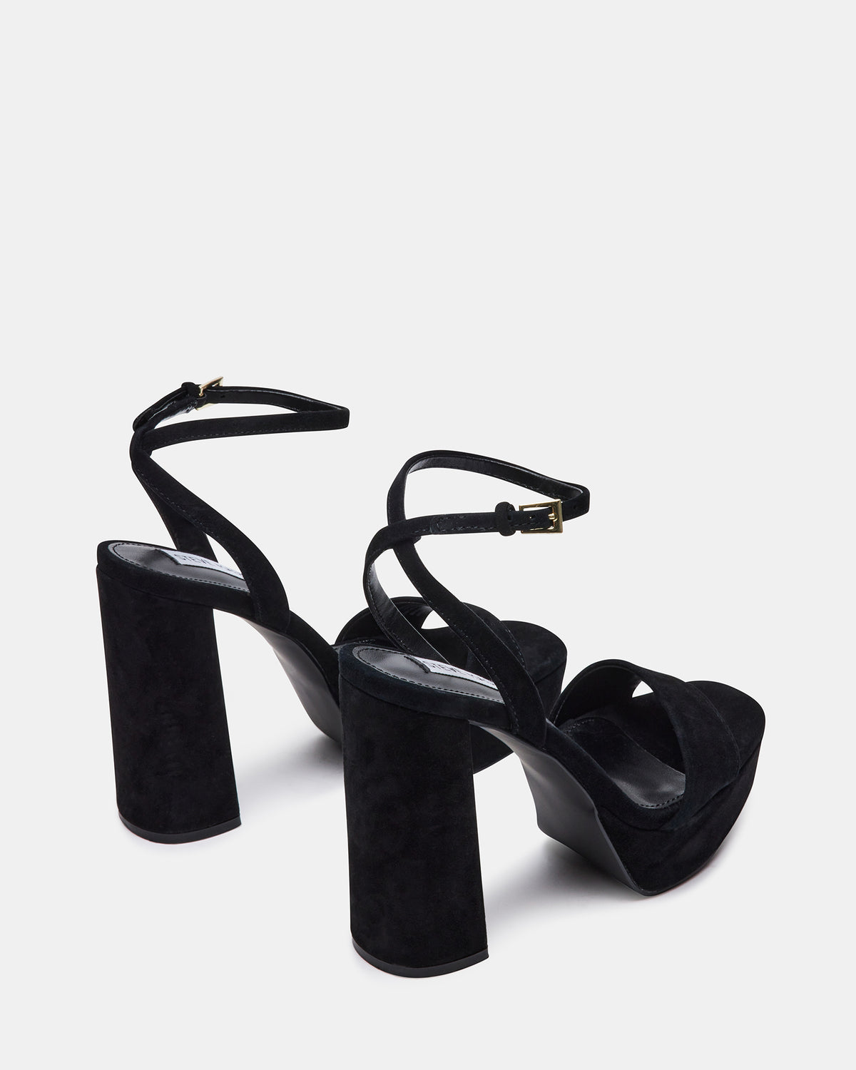 LESSA Black Suede Platform Block Heel | Women's Heels