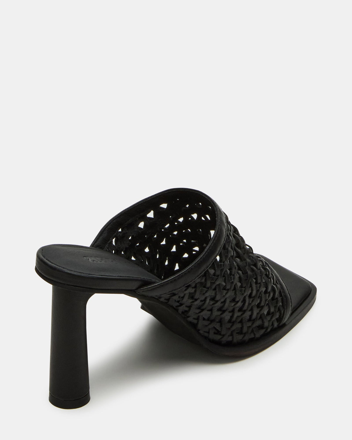 FRESCA Black Woven Square-Toe Mule Women's Heel