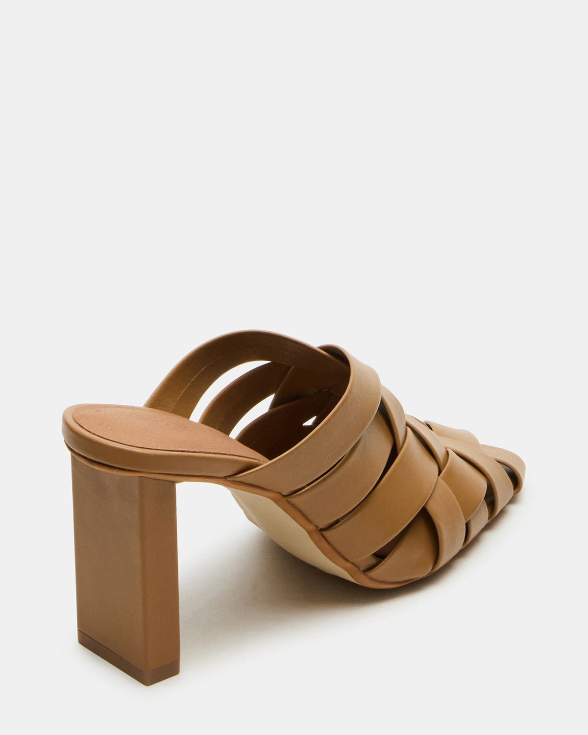 NAKITA Natural Square-Toe Woven Mule Women's Heel