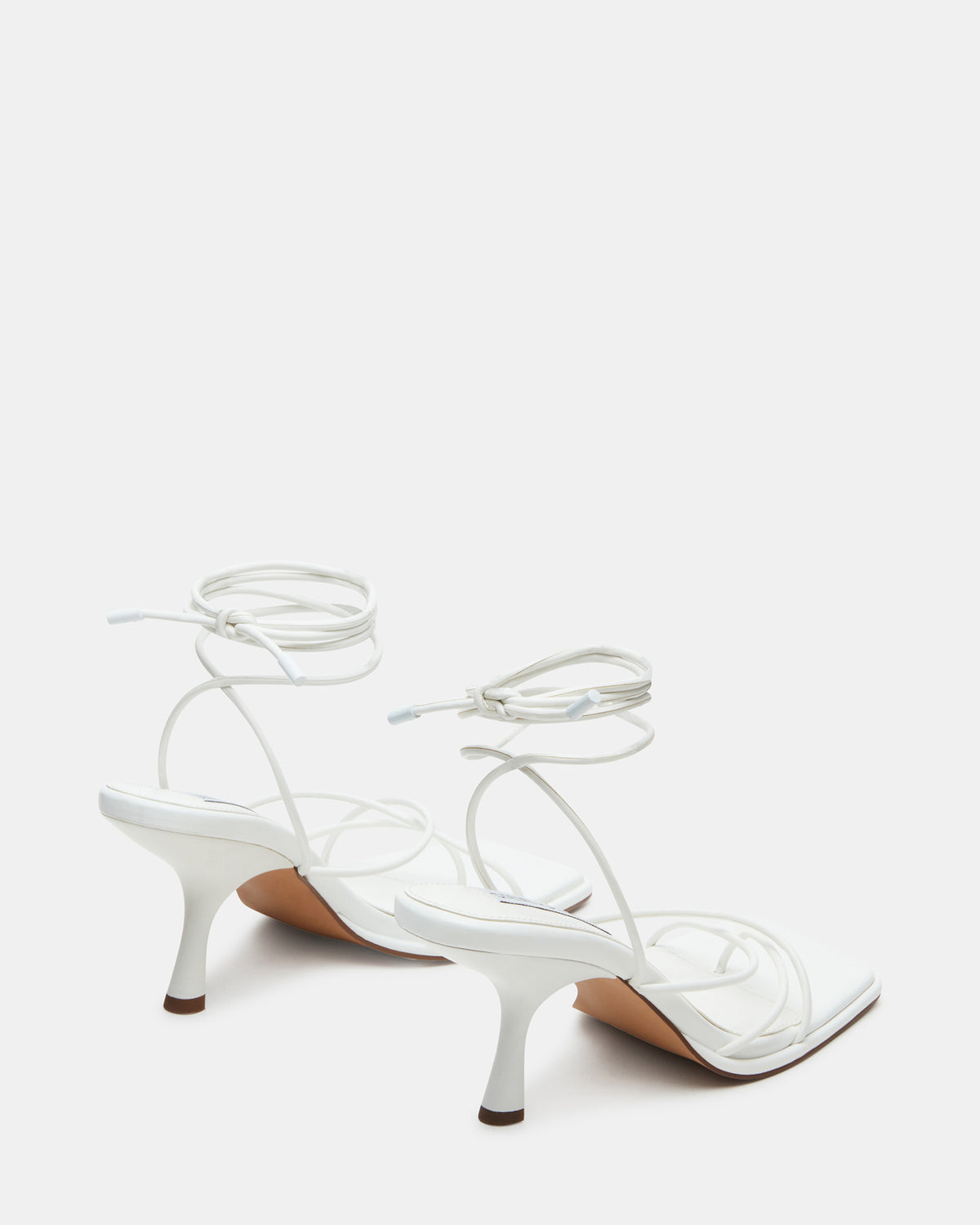 JOLENE White Strappy Lace-Up Heel | Women's Heels