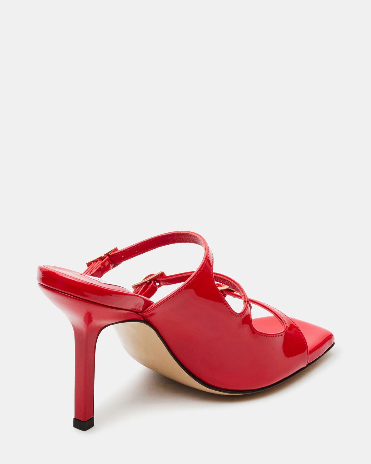 OPULENT Red Leather Square Toe Mule Heel | Women's Heels