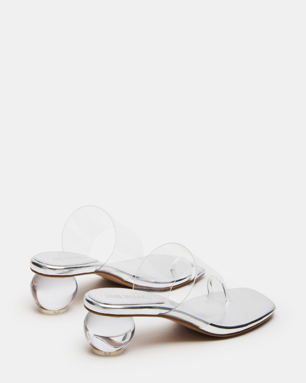 GLINDA Clear Women's Square-Toe Mule Heel Steve Madden CLEAR