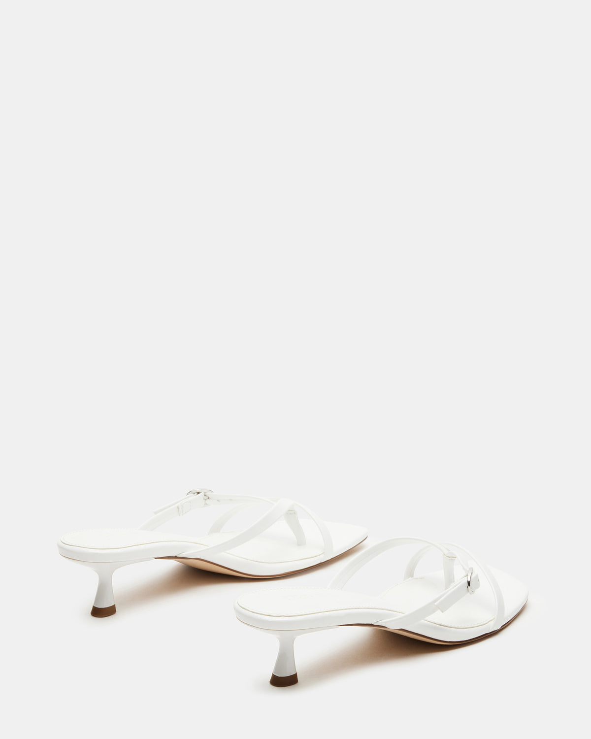 JANA White Strappy Mule Kitten Heel | Women's Heels